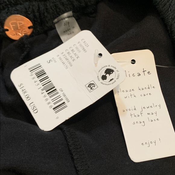 Free People One Aiden Black Lace Pants NWT SZ S MSRP 148 - Picture 10 of 11